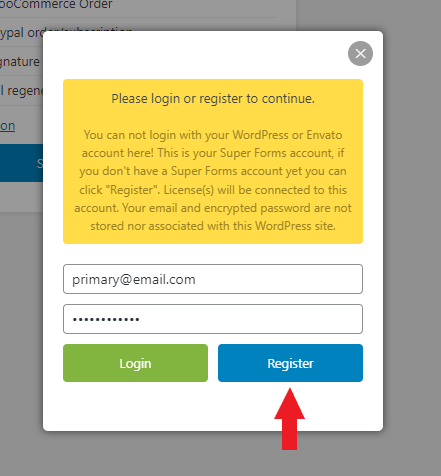 Register a new account